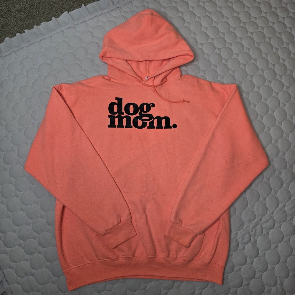 Dog Mom Pullover Hoodie Bright Peachy XL